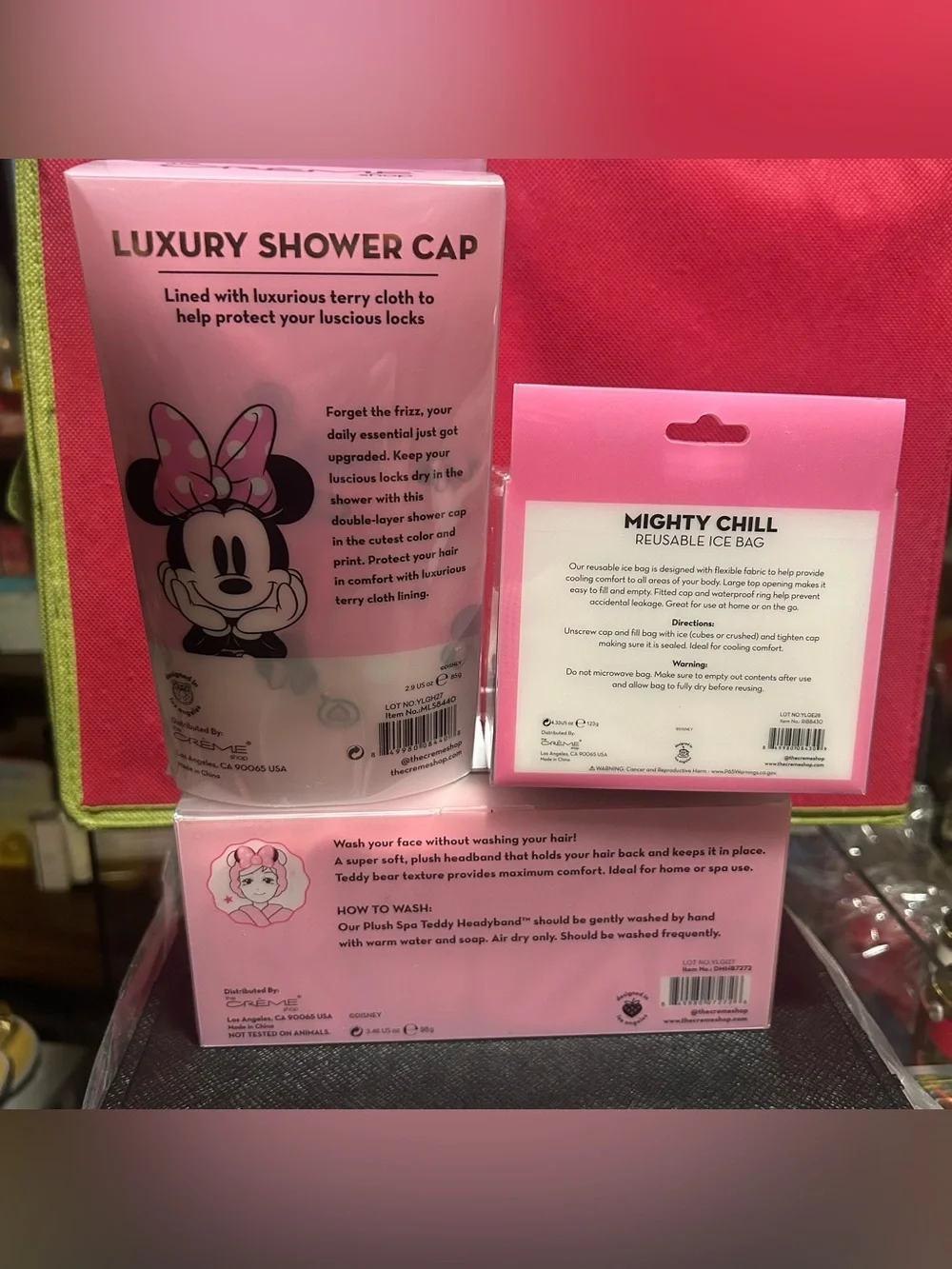 The Crème Shop x Disney Minnie Mouse Self Care Bundle! Headband, Shower Cap & Ic